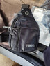 运动跑步包男休闲斜挎包手机包防泼水健身包女单肩包 黑色 实拍图
