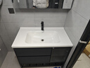 启鸣（QIMING）智能浴室柜陶瓷一体盆卫生间洗手台洗脸盆柜组合卫浴面盆柜洗漱台 【智能镜柜】陶瓷一体盆+落地柜 90cm 实拍图