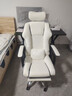 英斯迪尔（INSDEA）家用电脑椅舒适久坐书桌办公椅可躺沙发椅休闲弓形椅电竞椅固定脚 白色黑边+头枕+脚踏 钢制脚 联动扶手 实拍图