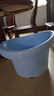 世纪宝贝（babyhood）维尼浴桶 儿童泡澡桶 宝宝加厚洗澡盆 婴儿游泳桶赠浴凳 304蓝 实拍图