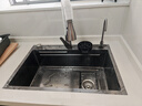 卡莎蒂5.0加厚水槽大单槽厨房水槽304不锈钢洗菜盆一体盆压纹集渣盆四孔 5.0加厚【68*46cm】4孔集渣-满配 实拍图