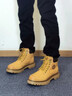 骆驼（CAMEL）【王俊凯同款】马丁靴男新款百搭男士大黄靴户外徒步工装登山靴子 GE122W7757T 金黄色 (男款) 39 实拍图