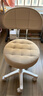 卓博凳子吧台椅升降椅美容凳滑轮凳转椅圆凳靠背椅子BTY03米白 实拍图