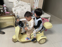 HIMEILI儿童电动摩托车可坐双人遥控三轮车1-6岁男女孩宝宝可驾驶玩具车 黄色双驱+12V9A+软座+遥控 实拍图