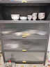 七序厨房收纳柜落地多层钢制餐边收纳碗柜防尘微波炉烤箱厨具储物柜 【宽35cm】-默认灰色 【加厚款】长50*高80cm-二门三层 实拍图