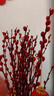 【红色招财银柳】干花真花鲜枝耐寒年宵花水培花卉室内摆放装饰花 60厘米【30支】送灯笼 实拍图