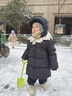 保姆鹅  【风墙】儿童羽绒服宝宝中长款护脸加厚外套保暖童装[NG2664] 炭黑 120 实拍图