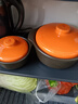康舒（KANGSHU） 大容量砂锅炖锅家用耐高温陶土沙锅明火燃气陶土煲煮粥煲石锅 橙3.3L+1.1L(3-5人)破损补发 实拍图