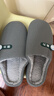 回力纯色半包厚底加绒防滑居家室内穿棉拖鞋HL0701蓝灰色44-45码 实拍图