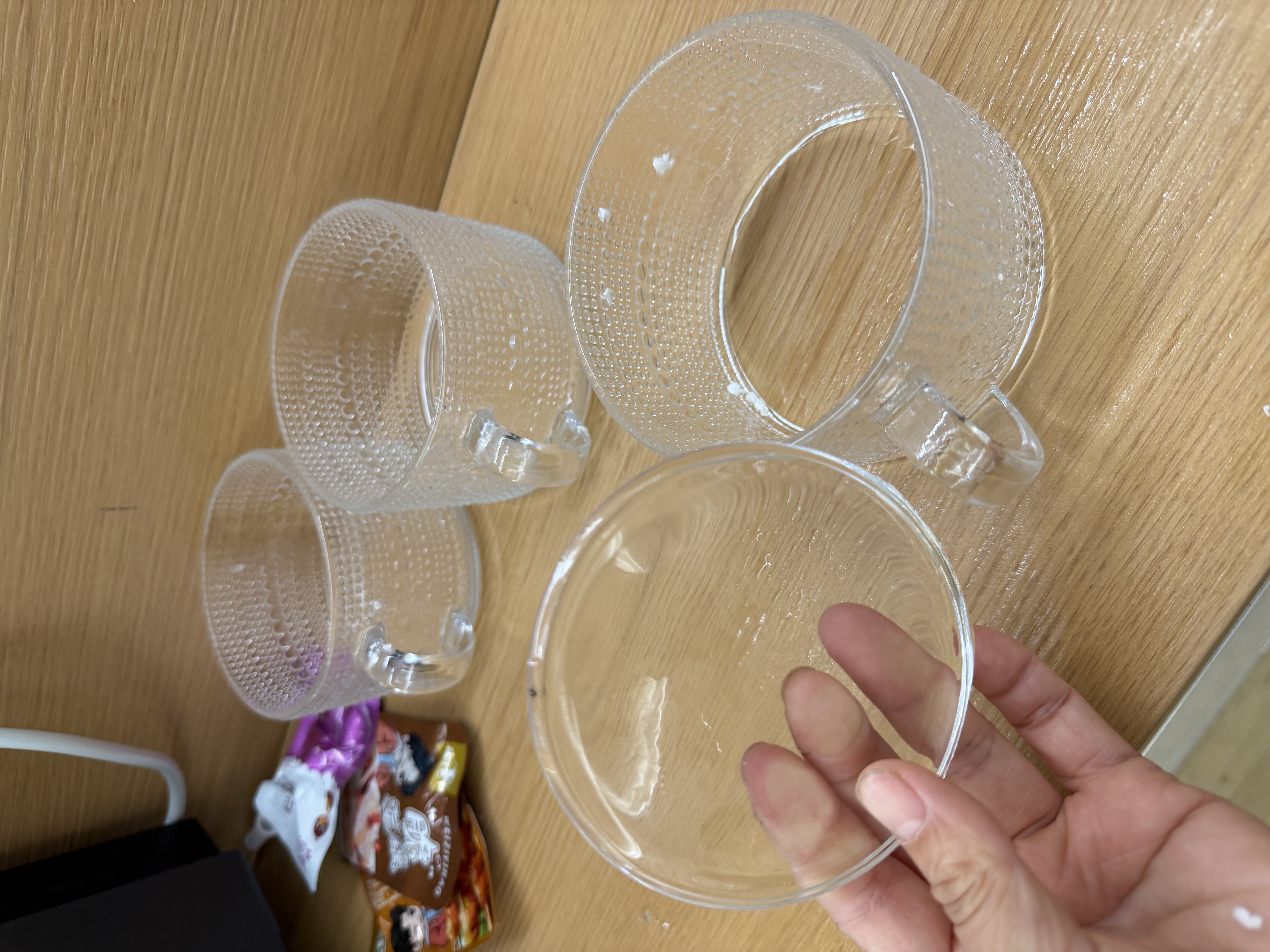 复古浮雕燕麦早餐玻璃杯大容量麦片牛奶咖啡把杯网红早餐杯 珠点燕麦杯 400ml 2只 实拍图