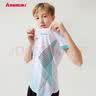川崎（KAWASAKI）羽毛球服套装儿童青少年款运动速干短袖T恤训练服A4806 白黑 150 实拍图