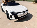 星辰皓奥迪儿童电动车四驱汽车遥控四轮宝宝玩具车可坐人童车RSGT 白色+四驱+遥控+摇摆+皮座+软轮 实拍图