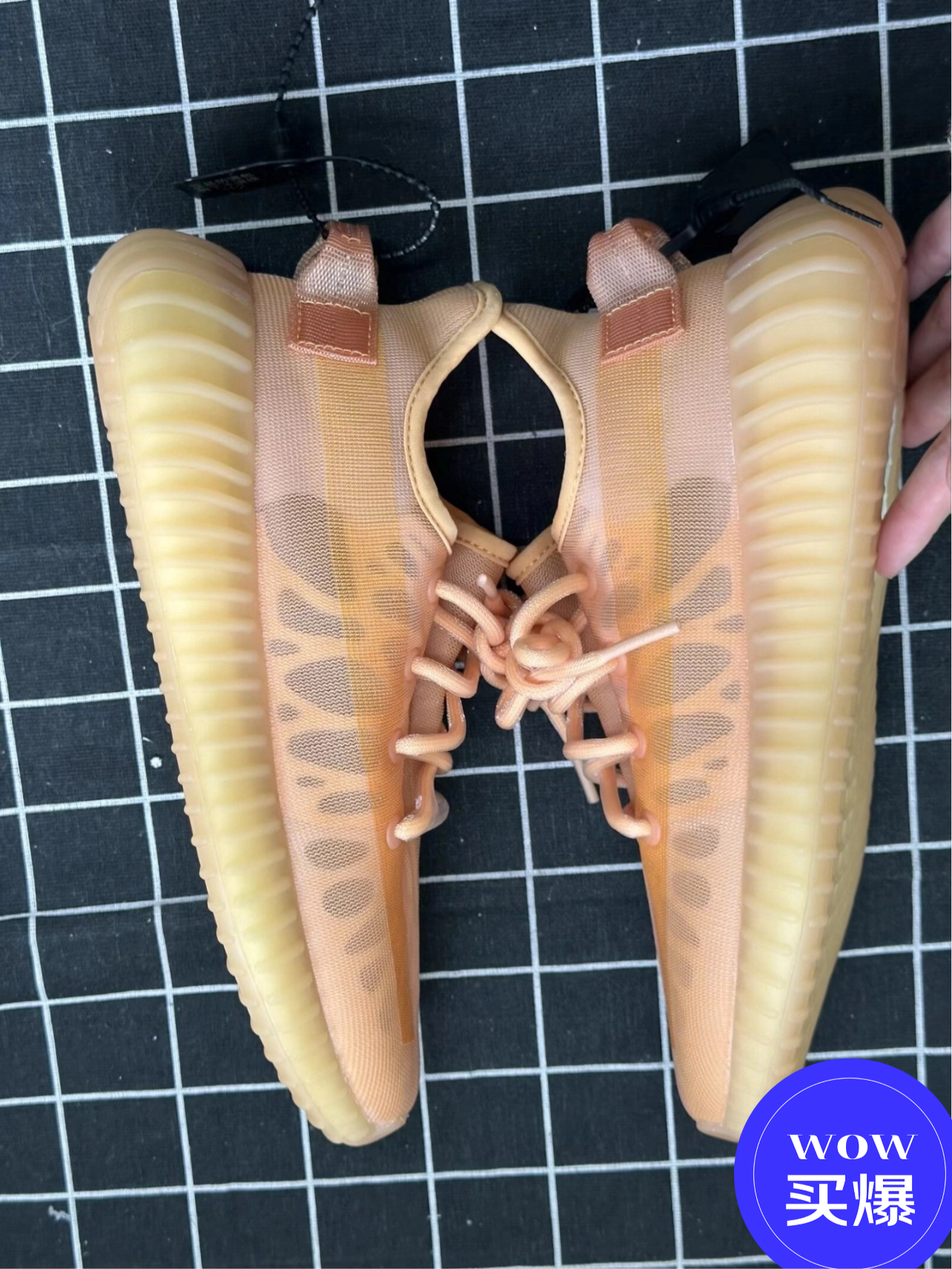 阿迪达斯yeezy350全透火山橙椰子透气青少年学生休闲鞋  36.5 实拍图