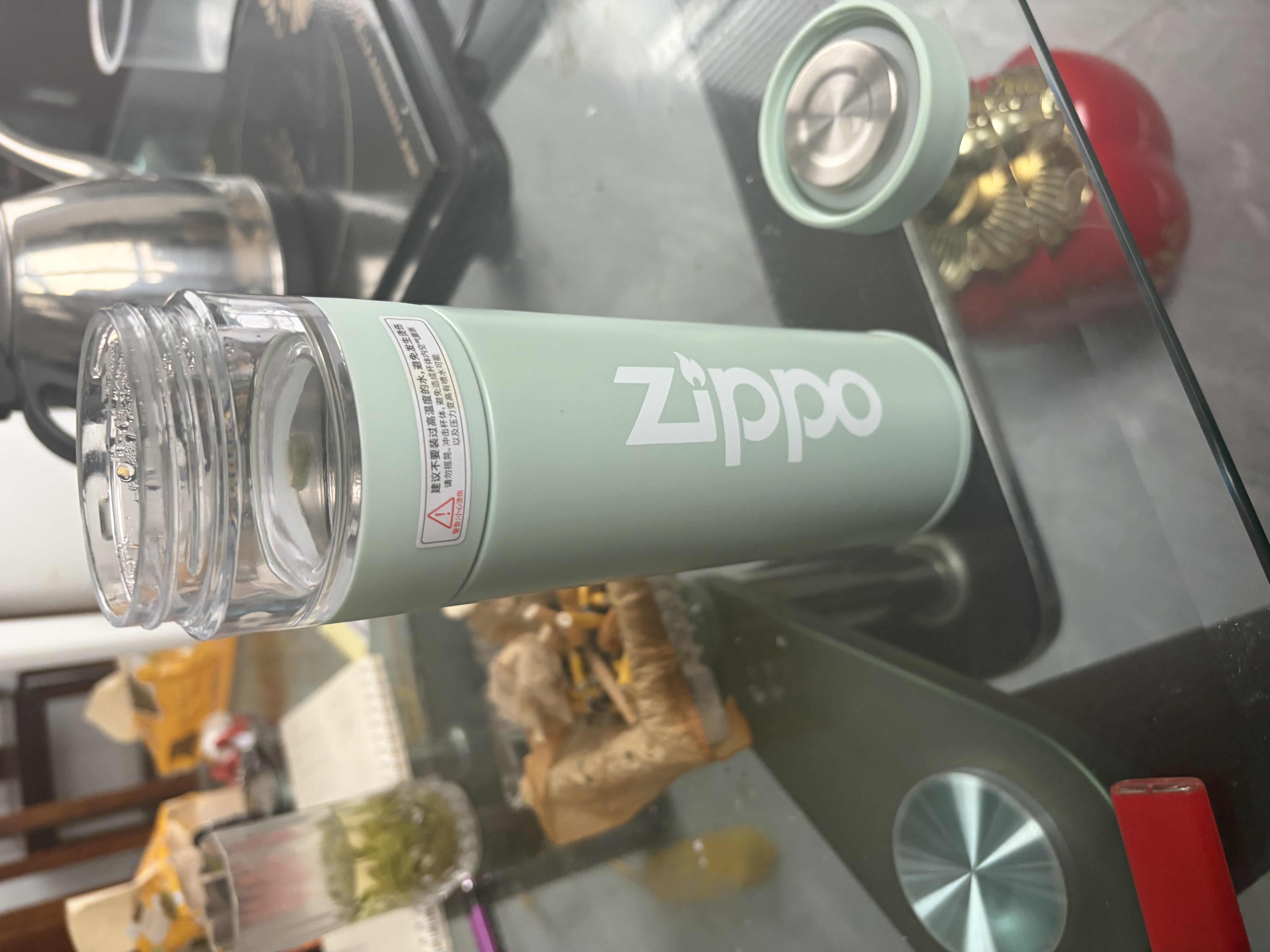 ZIPPO保温杯茶水分离温显智能水杯学生便携高颜值不锈钢茶杯大容量水杯 实拍图