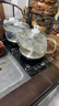 立客全自动上水电热水壶茶盘功夫茶烧水壶煮茶烧水一体机茶具调温烧水器茶台保温壶茶壶电茶炉泡茶套装 1L 底部上水+黑色玻璃壶套装LK-SHC23 实拍图