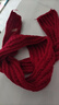 百搭韩版针织毛线红色围巾女2024圣诞冬季高级感新年礼物情侣围脖 针织围巾-酒红色-1个装-保暖 1 实拍图
