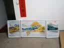 JOHONN客厅装饰画2026新款现代简约沙发背景墙挂画高档晶瓷三联墙壁壁画 旭日东升 左右50*70中间100*70cm 晶瓷画 实拍图