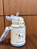 史努比（SNOOPY）儿童保温杯316不锈钢吸管水壶带杯套小学生男女孩便携喝水杯子 蓝 实拍图