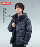 鸭鸭（YAYA）王一博同款反季羽绒服男士短款冬季新款青少年休闲防寒保暖外套DY 黑青迷彩色-YE5B004332D XL 实拍图