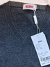 恒源祥100%纯羊毛男士V领薄款修身针织衫毛衣15001002 中灰 175/92A  实拍图