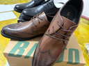 森达父亲礼物皮鞋男自营真皮牛皮上班商务正装男结婚鞋 布洛克棕 42 实拍图
