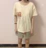 猫人睡衣夏季女士2026新款冰丝宽松短袖短裤可外穿自带胸垫家居服套装 嫩黄自带胸垫 【凉感莫代尔】 L 【建议160-170cm/100-120】 实拍图