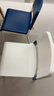 宜家（IKEA）帝奥多斯可堆叠白色餐桌椅凳子家用靠背现代简约塑料 蓝色 实拍图