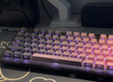 狼蛛（AULA）F87ProV2客制化无线机械键盘电竞游戏专用  蓝牙/2.4G/有线三模连接gasket全键热插拔办公键盘87键 F87ProV2超神版【流星轴】黑莓粉侧刻 实拍图