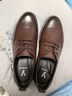 意尔康男鞋 男士皮鞋2025秋季新款商务正装鞋牛皮英伦德比鞋上班鞋子男 棕色 42 实拍图
