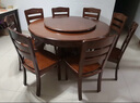 歆菲逸 实木餐桌家用圆形转盘餐桌椅组合吃饭桌中式圆桌餐厅家具桌子 1.5米餐桌+10椅带转盘 实拍图