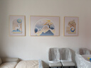 猫九酱奶油风客厅装饰画福鹿三联画高级感壁画大气沙发背景墙挂画 实拍图
