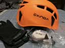 欣达（xinda）户外登山攀岩速降头盔拓展探洞救援溯溪安全帽带头灯夹 灰色(带头灯夹) 实拍图