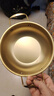 【韩剧同款】加厚不锈钢干锅海鲜锅火锅金色平底浅锅双耳锅泡面锅 迷你款17cm【金色】双柄汤锅 实拍图