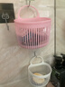 可爱壁挂式收纳篮多功能厨房浴室小挂篮免打孔挂墙首饰盒小号 粉色大嘴挂壁收纳盒 实拍图