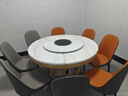 舒和居 餐桌 大理石餐桌圆形带转盘实木餐桌椅组合圆桌酒店饭店家用餐桌 简约皮椅+电磁炉款餐桌 1.2米 一桌六椅【带转盘】 实拍图