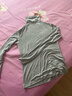 优衣库女装HEATTECH EXTRA WARM混纺高领T恤/长袖9%羊绒478954 478954/03灰色 S 实拍图