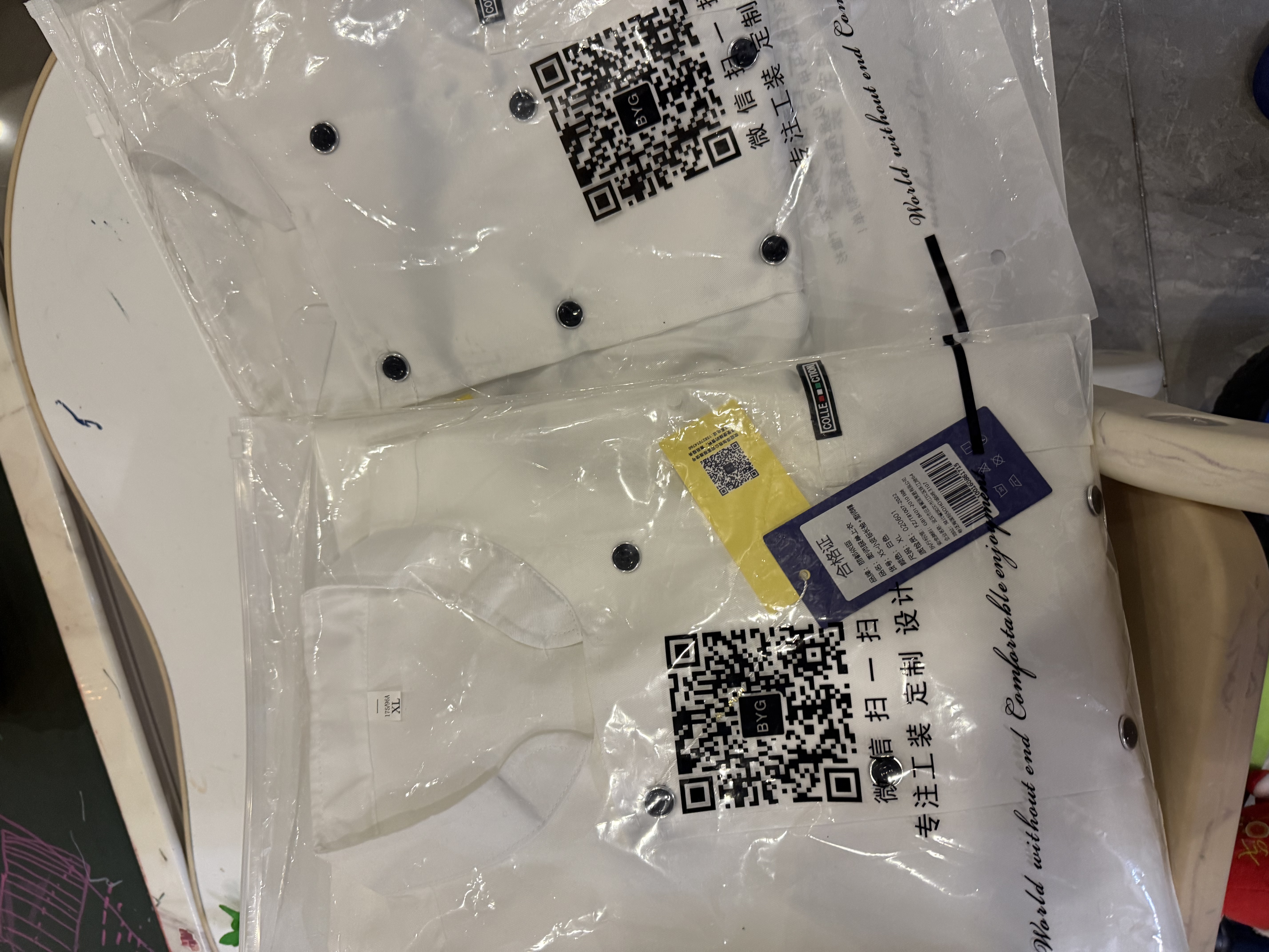 丽都依臣厨师工作服 夏季白色短袖单上衣酒店餐饮厨师工作服男女吸汗透气 实拍图