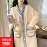 睡裙女秋冬季珊瑚绒2026新款加厚保暖睡袍中长款甜美家居服可外穿 乳白色 RQ008 均码 实拍图