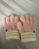 爱宝适婴儿手套秋冬保暖加绒宝宝拼色五指手套儿童分指手套 浅粉兔 2258 实拍图