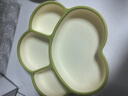 COOKSS 宝宝餐盘硅胶婴儿学吃饭分格儿童餐具辅食碗餐盘带吸盘 双拼绿 实拍图