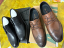 百思图通勤商务皮鞋舒适牛皮男士正装鞋婚鞋25002AM5黑色（布洛克款）42 实拍图