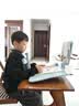 舒星坐姿矫正器小学生可托下巴写字姿势儿童正姿纠正防低头视力保护器写作业书写矫正弯腰驼背 护瞳蓝 实拍图