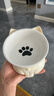 甜浪海猫碗陶瓷猫粮碗狗碗猫食盆猫咪喝水碗高脚斜口防打翻护颈喂食碗 实拍图