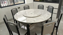 初屋 餐桌 岩板餐桌椅组合现代简约伸缩折叠圆桌家用小户型实木饭桌子 黑灰色-意大利灰岩板-实木椅 1.5m 一桌八椅 实拍图