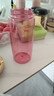 乐扣乐扣（LOCK&LOCK）一键式运动水杯塑料杯户外便携水壶带把手刻度男女杯子粉色550ml 实拍图