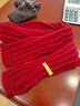 百搭韩版针织毛线红色围巾女2024圣诞冬季高级感新年礼物情侣围脖 针织围巾-酒红色-1个装-保暖 1 实拍图