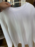 拇指白小T热力加厚加绒长袖T恤秋冬新款保暖百搭打底衫 男款白色 XL 实拍图