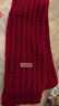 百搭韩版针织毛线红色围巾女2024圣诞冬季高级感新年礼物情侣围脖 针织围巾-酒红色-1个装-保暖 1 实拍图