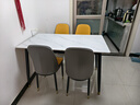 曼丘岩板餐桌家用轻奢现代简约小户型饭桌客厅长方形大理石餐桌椅组合 哑光白-加厚27mm（一桌四椅） 1.2m *宽70cm【推荐】 实拍图