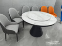 琛舍 餐桌 大理石餐桌椅组合现代简约轻奢圆形餐桌家用带转盘吃饭圆桌 1.2米一桌六椅【带大理石转盘】 （颜色留言） 实拍图